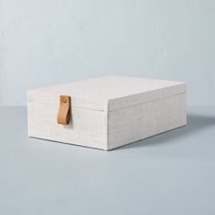 a white box sitting on top of a table