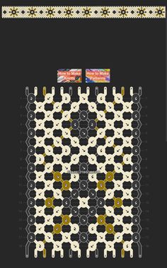 an image of a black and white pattern with gold accents on it's edges