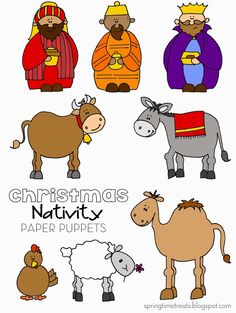 Nativity Printables, Nativity Characters, Nativity Scene Crafts, Nativity Clipart, Paper Puppets, Printables Free Kids, Nativity Crafts, Sunday School Crafts