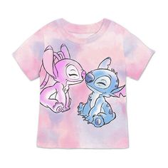 Stitch and Angel show their love for each other at the front of this little and big girl's graphic t-shirt from Disney Collection. Made from tie-dye cotton-jersey, it has a classic crew neckline and short sleeves.Features: Screen PrintedCharacter: StitchClosure Type: Pullover HeadFit: Regular FitNeckline: Crew NeckSleeve Length: Short SleeveSleeve Style: Cap SleeveFiber Content: 50% Polyester, 50% CottonFabric Description: JerseyCare: Machine WashCountry of Origin: Imported Screen Printed Tshirts, Stitch And Angel, Stitch Shirt, Tie Dye Cotton, Pink Tie Dye, Best Friends Forever, Lilo And Stitch, Graphic Tees Women, Smart Watch