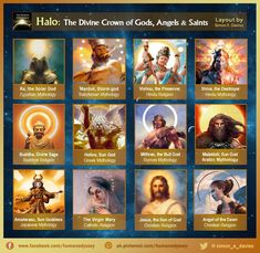 the divine crown of god's angels and saints info sheet with images of them