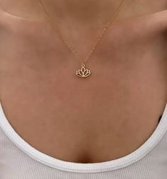 ✦ L O T U S ✦ F L O W E R ✦ N E C K L A C E The lotus flower necklace symbolizes purity, rebirth and overcoming adversities due to the flower's ability to bloom in challenging environments. ✦ M A T E R I A L S 14k gold filled cable chain \ 18k gold filled lotus charm ✦ S I Z E Lotus charm is approximately 1/2 inch wide and tall Chain: 13 inches - 24 inches ✦ What is Gold Filled? Unlike gold plated items which have a negligible amount of gold content, gold filled contains a minimum of 5% (1/20) g Lotus Flower Necklace, Necklace Minimalist Jewelry, Lotus Necklace, Gold Alloys, Necklace Minimalist, Necklace Dainty, Water Lily, Gold Filled Jewelry, Flower Necklace