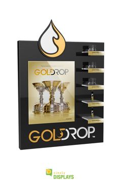 the gold drop display case is shown