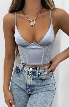 The Acacia Bustier Ice. Head online and shop this season's latest styles at White Fox. Express delivery and AfterPay available. Pastel Outfit, White Fox Boutique, White Fox, Style Outfits, Outfits Casuales, Cute Casual Outfits, Look Fashion