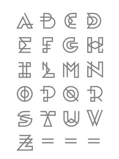 some type of font that is in the shape of letters with different shapes and sizes