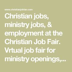 the words christian jobs, ministry jobs and employment at the christian job fair virtual job fair for