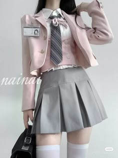 Rok Mini, School Uniform Outfits, School Uniform Fashion, Korean Fashion Outfits, Concept Clothing, Night Dress For Women, Kawaii Fashion Outfits, Uniform Fashion, Fancy Outfits