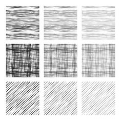 six different lines that are drawn in black and white, each with one diagonal line