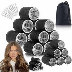 PRICES MAY VARY. Hair rollers for blowout look long hair includes 24 curlers, 10 sturdy duckbill clips and a storage bag. Four different sizes of curlers can create different hairstyles. You can use them to make waves, vintage rolls, air bangs, or hair tails. Hair rollers for volume are made of superior material and can be reused. Lightweight, with a portable bag, can easily carry the curler, whether at home or travel, you can easily do beautiful hair. Big hair rollers :Different sizes of roller Hair Rollers For Volume, Rollers For Volume, Rollers For Long Hair, Rollers For Hair, Large Hair Rollers, Blowout Look, Big Hair Rollers, Rollers Hair, Air Bangs