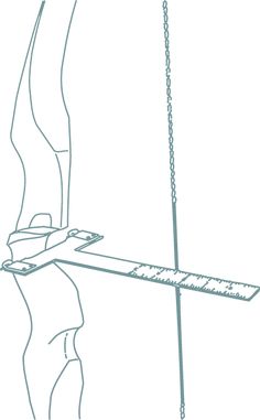 a drawing of an ironing board being held up by a hand with a chain attached to it