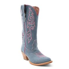 Get your groove on with these fun jean boots with pink accents. The chic look of these boots will be great for any occasion and offer the extra bit of flair you're looking for! Goodyear Welted Leather Outsole Cow Lining Light Blue Cowgirl Boots, Cowboy Boots Women Cavender's, Womens Cowboy Boots Cavender's, Luxury Fitted Blue Cowboy Boots, Blue Leather Western Heeled Boots, Pink Accents, Western Cowboy Boots, Goodyear Welt, The Chic