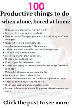 Bored At Home, What To Do When Bored, Productive Things To Do, Vie Motivation, Things To Do When Bored, Self Care Activities, Successful People, Life Organization, Self Care Routine