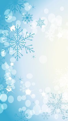 a blue and white background with snowflakes