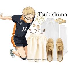 Haikyuu Outfits Inspired, Haikyuu Outfits, Haikyuu Official Art, Anime Fits, Tsukishima Haikyuu, Famous Anime, Kei Tsukishima, Closet Cosplay