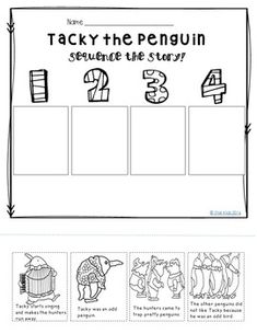 the penguin sequence worksheet for students to learn how to read and write numbers