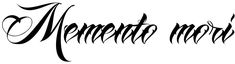 the word mementoia written in cursive writing on a white background with black ink