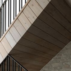 the stairs are made of wood and metal