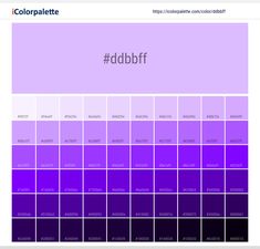 the color palette is purple and has many different words on it, including letters that appear to