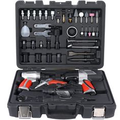 an open tool box with tools in it