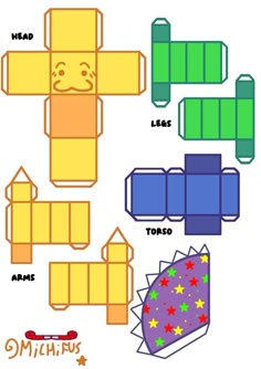 an image of papercrafts with different shapes and sizes