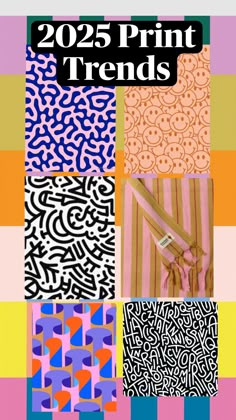 the cover of an art book with different patterns and colors