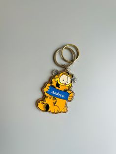 a keychain that has a cartoon character on it