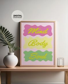 Mind Body Soul Prints, Aura Mind Body Soul, Aura Posters Mind Body Soul, Nourish Your Mind Body And Soul, Mind Body Soul Aura, Soul Poster, Don't Overthink, Balanced Design, Balance Design