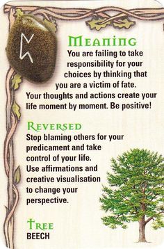 a card with an image of a tree and the words meaning