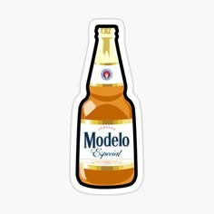 a bottle of modelo beer sticker on a white background