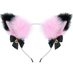 Fox Cat Ears Anime Cosplay - Animal Wolf Headwear, Halloween Headband, Headpiece Costume Accessories With Bells Color: Pink And Black Cat Ear Headband, Cat Ears Headband, Halloween Headband, Black Kitten, Adjustable Headband, Headband Wigs, Headband Styles, Hair Hoops, Black Natural Hairstyles