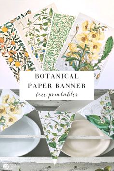 botanical paper banner free printables