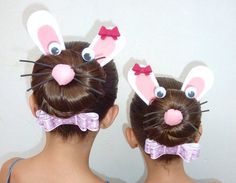 . Bunny Hairstyle, Crazy Hair For Kids, Girl Hair Dos, Wacky Hair Days, Going Out Hairstyles, Wacky Hair, Crazy Hair Day At School, Funky Hairstyles, Holiday Hairstyles