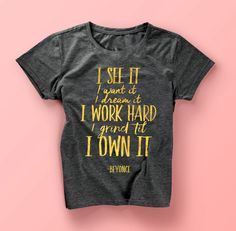 Beyonce Formation T shirt - gold foil or silver foil by Pink Grey NYC on Etsy I see it I want it I dream it I work hard I grind til I own it Beyonce Halloween, Beyonce Formation Tour, Beyoncé Concert, Thug Life Shirts, Beyonce Concert Outfit, Beyonce Concert, Formation Tour, Beyonce Formation