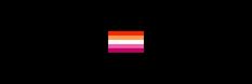 an orange, pink and white square on a black background