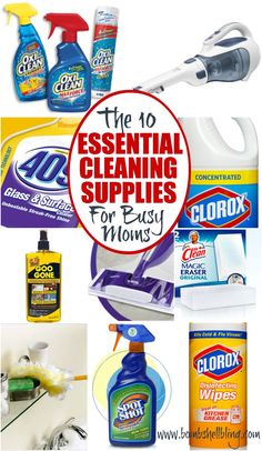 the top 10 essential cleaning supplies for busy moms to use in their home and office