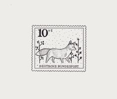 a stamp with an image of a dog on it's back and the words 10 cents