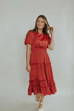 Easy To Love, Midi Dresses, Fashion Dresses, Midi Dress, Satin, Boutique, Red