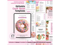 the cookbook is designed to look like a doughnut with sprinkles