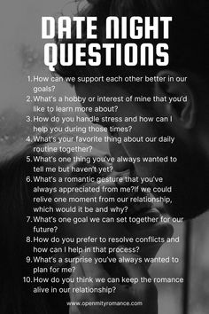 Transform your date nights with thoughtful questions! Strengthen your bond and create lasting memories together. Ideal for couples looking to connect. Questions To Ask Husband On Date Night, Date Night Questions Boyfriends, Date Night Questions For Married Couples, Date Night Conversation, Date Night Conversation Marriage, Premarital Counseling Questions, Relationship Advice Questions, Ideal Date, Date Night Questions