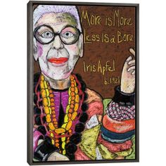 an old woman with glasses and beaded necklaces is pointing to the right side