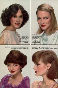 70s Office Hairstyles, 1977 Hairstyles, 1970s Short Hairstyles, 70s Womens Hair, Cabelo Pin Up