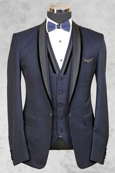 Blue Italian Printed Tuxedo Suit-ST455 Italian Suits For Men, Bluish Grey Suit, Suit With Shawl, Suits For Men Wedding, Blue Tuxedo Wedding, Grey Suit Wedding, Der Gentleman, Italian Suit