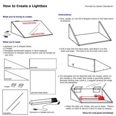 the instructions for how to create a lightbox