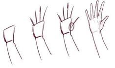 hand gestures drawn in pencil on white paper