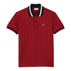 An updated classic with an elegant, quirky feel. Featuring a jacquard monogram motif, contrasting striped collar and ribbed finish details. A new Lacoste classic. Classic fit with comfortable sleeves Two soft-touch buttons Classic embroidered crocodile on breast Shell: Polyester (58%), Cotton (38%), Polyamide (4%) / Ri Polo Lacoste, Lacoste Men, Contrast Collar, Motion, Polo Shirt, Monogram, Street Wear, Wardrobe, Collar