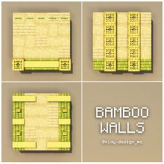 four different images of bamboo walls with the words bamboo walls above them and below it