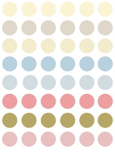 the different colors of circles are shown in this graphic style, including pink, blue and yellow