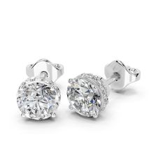 ABOUT SETTING: Round Brilliant Cut Lab Grown Diamond Halo Stud Earrings for women Setting, Featuring a timeless design that securely holds and showcases the brilliance of the solitaire diamond. ABOUT DIAMOND: These earrings feature lab-grown diamonds, guaranteeing they are sourced ethically. The size indicates the total diamond weight of the earring pair or the total weight of both diamonds. REFUND & RETURNS: Enjoy the comfort of a 30-day return policy. If you're not completely satisfied with your earrings, you can return them within 30 days for a full refund. CERTIFICATION: Each of our diamonds over 1 carat comes with an IGI certification, ensuring their quality and authenticity. Additionally, our jewelry pieces are also certified by IGI. This guarantees that you receive not only beautifu Diamond Cut Bridal Earrings In Fine Jewelry Style, Diamond Cut Bridal Earrings For Anniversary, Formal Bridal Earrings With Vvs Clarity, Round Shape, Dazzling Bridal Earrings With Vvs Clarity, Formal Round Bridal Earrings With Vvs Clarity, Formal Bridal Earrings With Vvs Clarity, Dazzling Vvs Clarity Bridal Earrings, Dazzling Bridal Earrings, Formal Bridal Earrings With Brilliant Cut