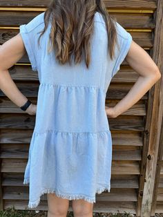 The Shania Button Down Denim Dress - Blue – A Little Peace Of Joy Button Down Denim Dress, Rodeo Fashion, Cuff Sleeves, Dress Blue, Country Style, Rodeo, Denim Dress, Blue Dresses, Pink Blue