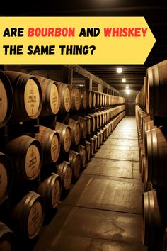 there are bourbon and whiskey barrels in the same thing? with an arrow pointing to it